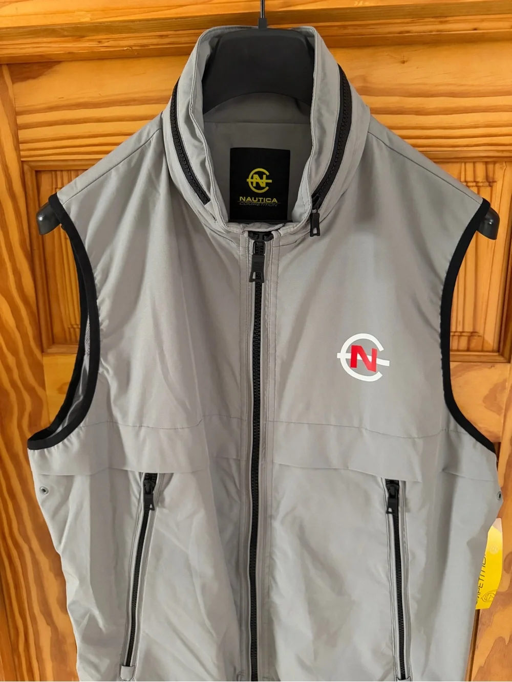 Men's Grey Quilted Outdoor Vest with Zip Pockets